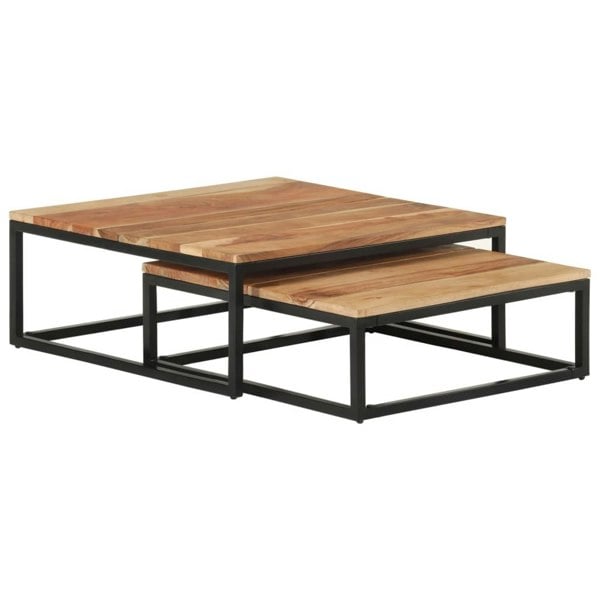 Berkfield Nesting Coffee Tables 2 pcs Solid Acacia Wood