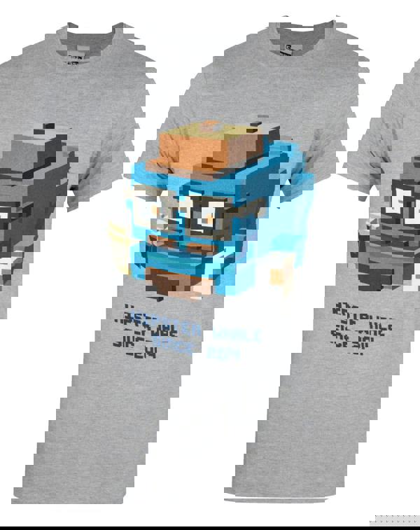 Crossy Road Mens Grey Hipster Whale Short Sleeved T-Shirt