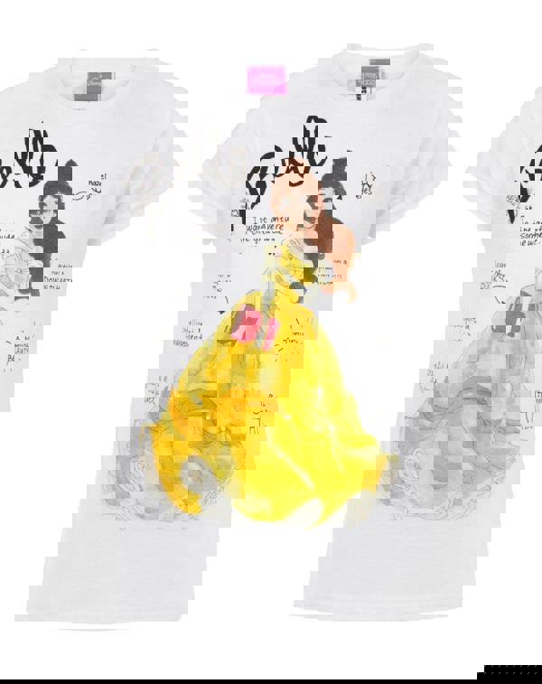 Disney Beauty And The Beast GirlsWhite Short Sleeved T-Shirt