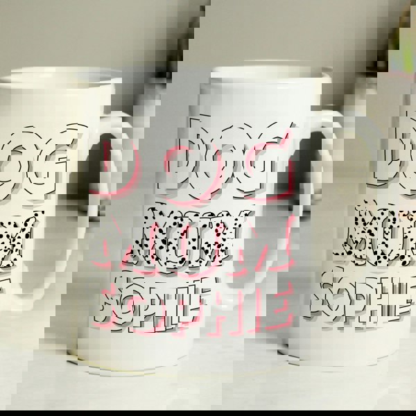 Personalised Memento Company Personalised Dog Mum Pink Spots Mug