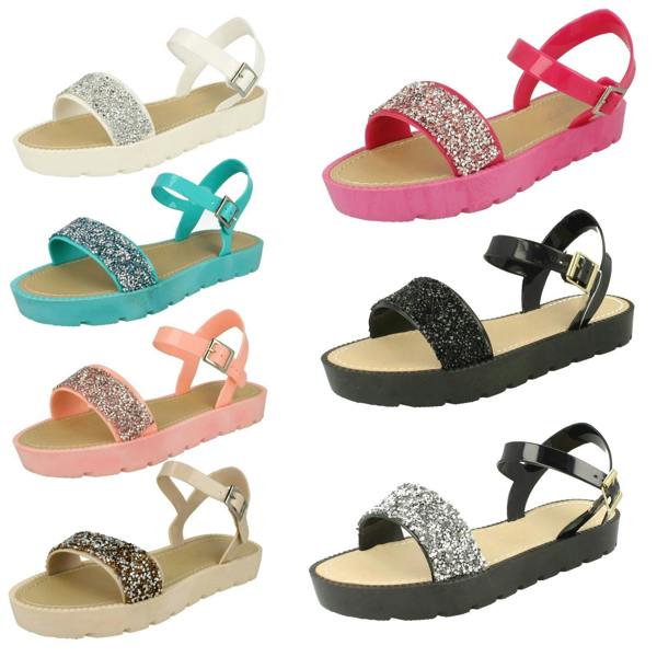 Savannah Ladies Savannah Flatform Glitter Sandal