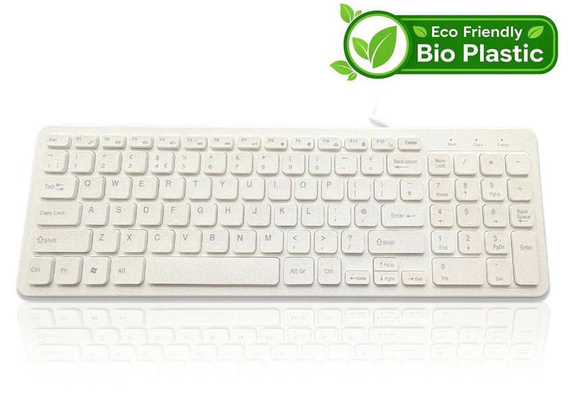 Accuratus Bio 960 Wired Keyboard - USB A & C Wired Full Size Biodegradable Plant Based Resin Keyboard