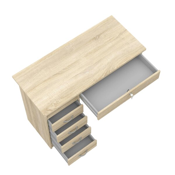 Wyld Haus Billabong Natural Oak Wood Office Desk 5 Drawers