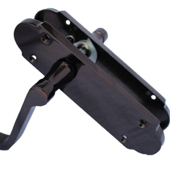 EDH Door Hardware Black Nickel Door Handles – Victorian Scroll Lever Latch Handles – 1, 4 or 6 Pairs – Handle Only or with Tubular Latches