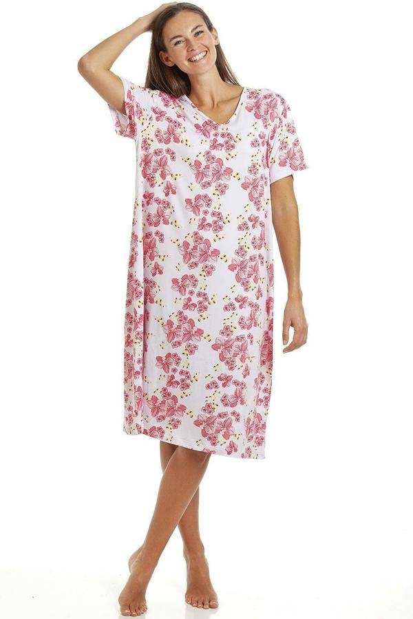 Womens Short Sleeve Knee Length Nightdress