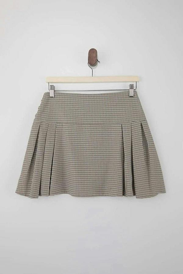 WOVCOR Pleat Detail Woven Mini Skirt