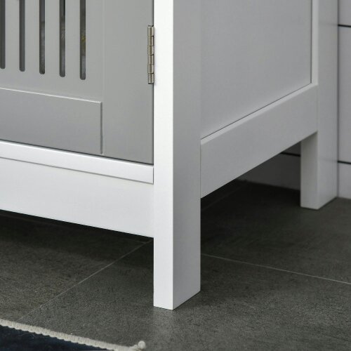 Wyld Haus Nelike Grey Under Sink Vanity Unit With Double Doors And Adjustable Shelving Modern Design