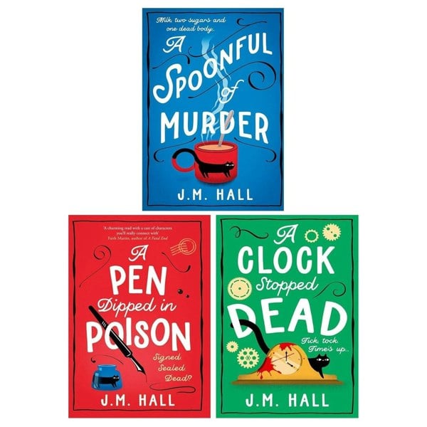 J.M Hall 3 Books Set (A Spoonful of Murder, A Pen Dipped in Poison & A Clock Stopped Dead)