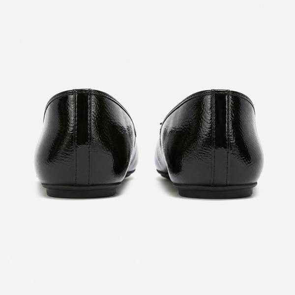 FitFlop DELICATO BOW TEXTURED PATENT-LEATHER Ballerina Shoes in Black