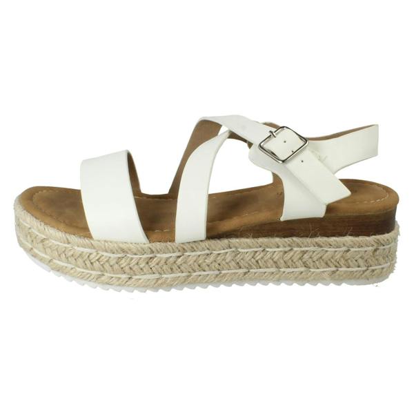 Savannah Ladies Savannah Cross Strap Platform Buckle Fastening Casual Sandals F12094