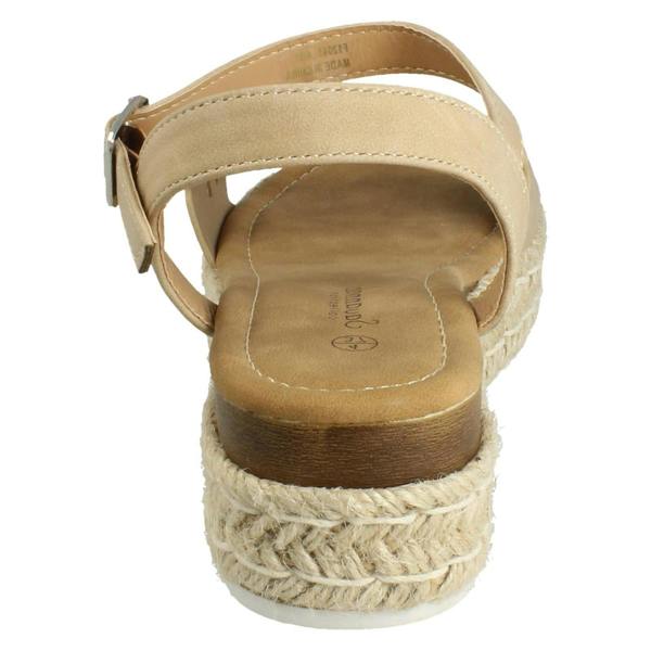 Savannah Ladies Mid Espadrille Wedge Ankle Strap Sandals F12096