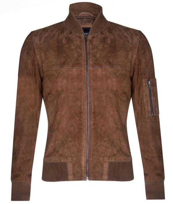 Infinity Leather Mens Suede Leather MA-1 Varsity Bomber Jacket
