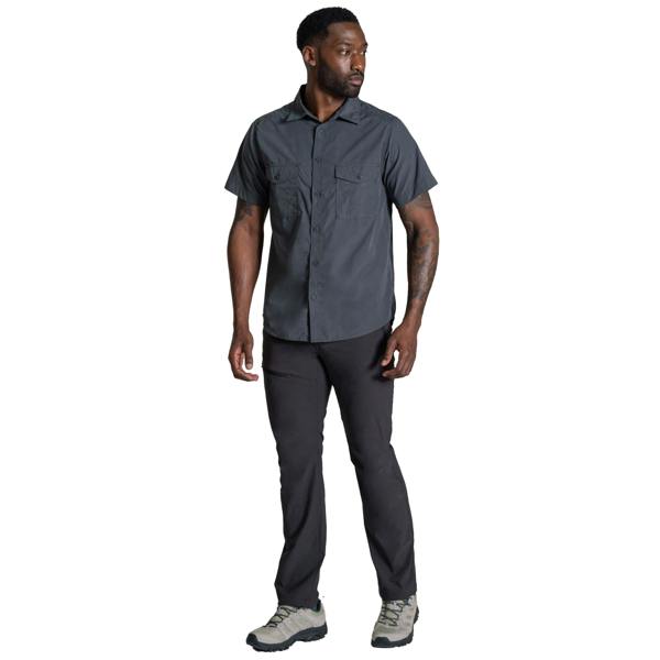 Craghoppers Mens Kiwi II Short-Sleeved Shirt - Dark Grey - 