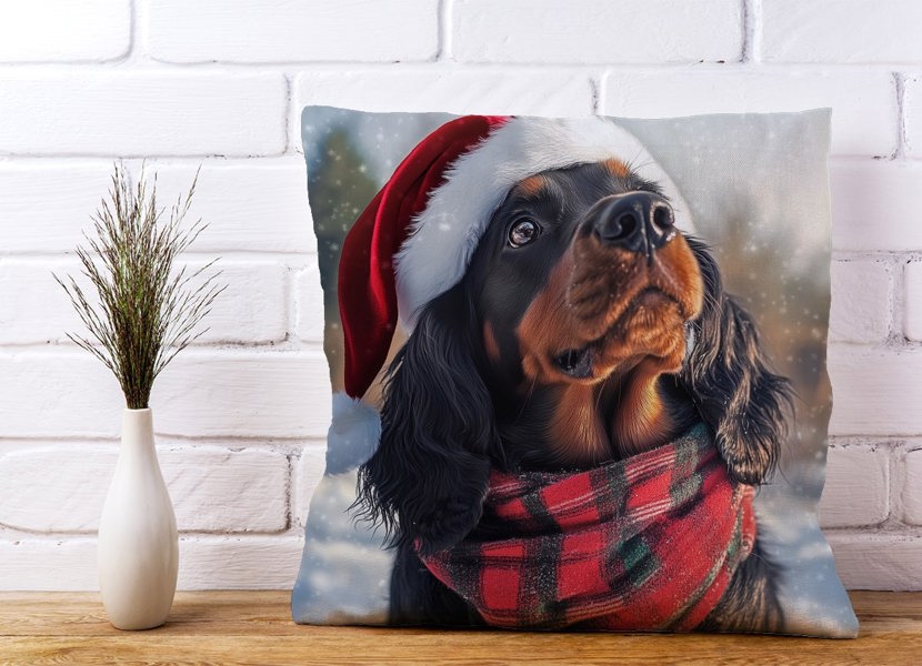 Warren Reed Christmas Gordon Setter Cushion