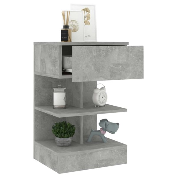 Berkfield Bedside Cabinets 2 pcs Concrete Grey 40x35x65 cm