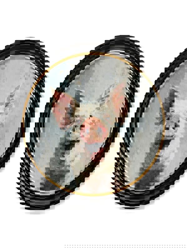 Exceptional Art The Giggly Pig - Oxford round frame