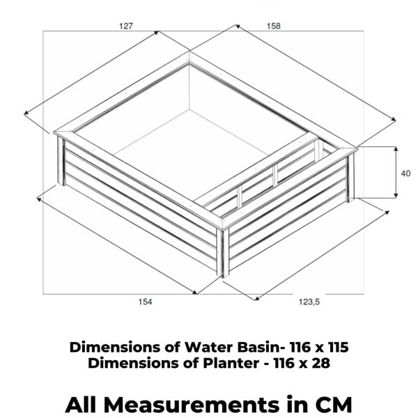 Promex Raised Square Garden Solar Pond kit with Planting Zone