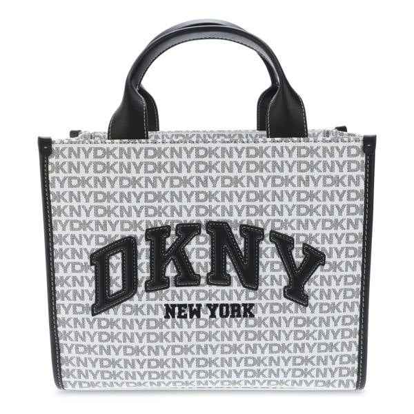 DKNY Hadlee Repeat Logo Tote Bag - White/Black - 