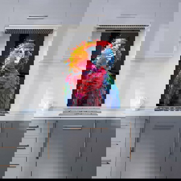 Warren Reed - Designer Vivid Parrot in a Splash of Colour Kitchen Splashback