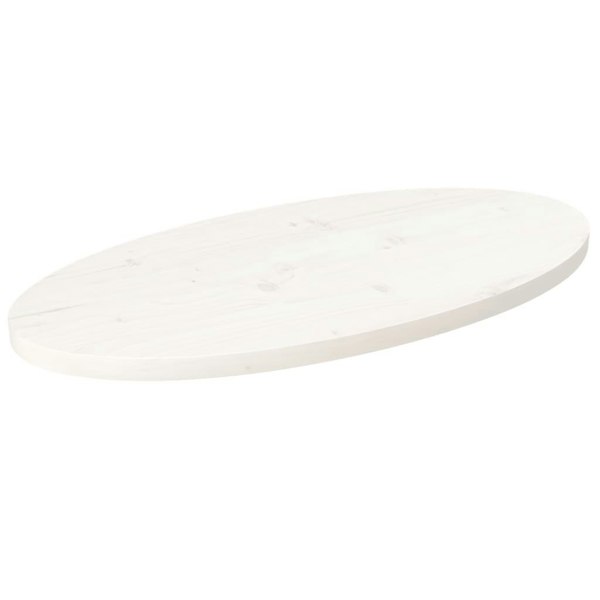 Berkfield Table Top White 70x35x2.5 cm Solid Wood Pine Oval