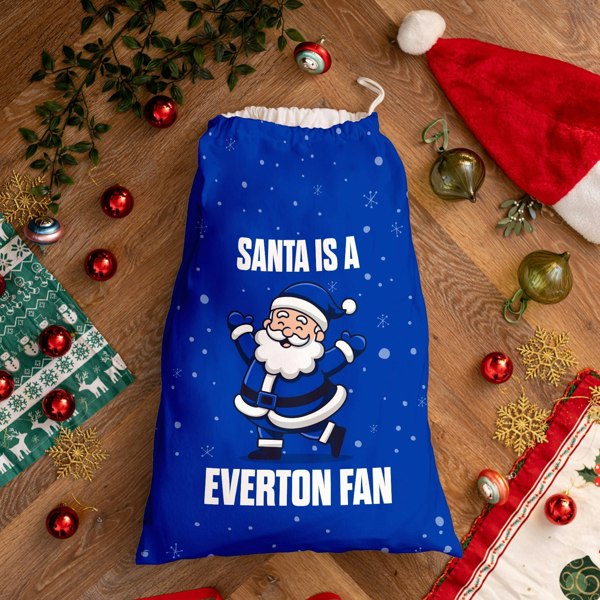 BritishmadeGifts Santa is a Everton Fan - Football Fan Santa Sack