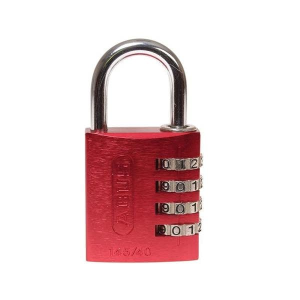 Abus Mechanical 145 Series Aluminium Combination Padlock - Red - 