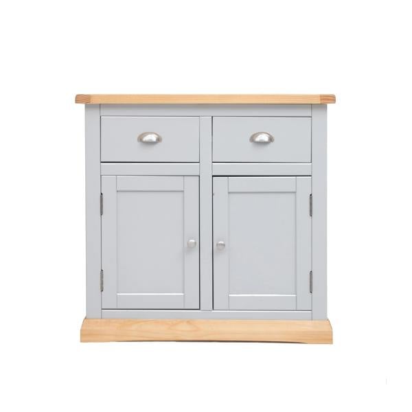Bomporto Light Grey 2 Drawer 2 Door Sideboard Chrome Cup Handle
