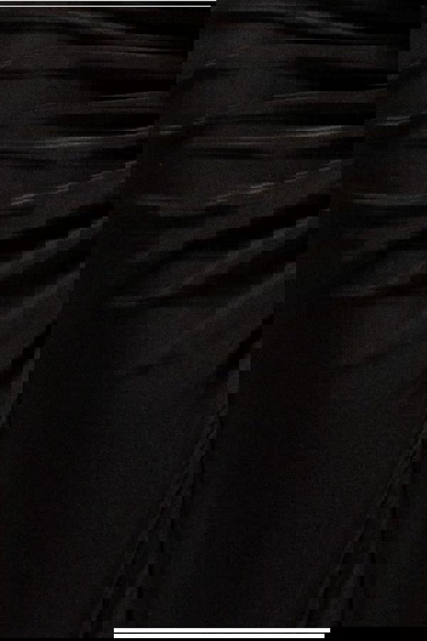 Super Split Front Drawstring Maxi Skirt - Black SK60