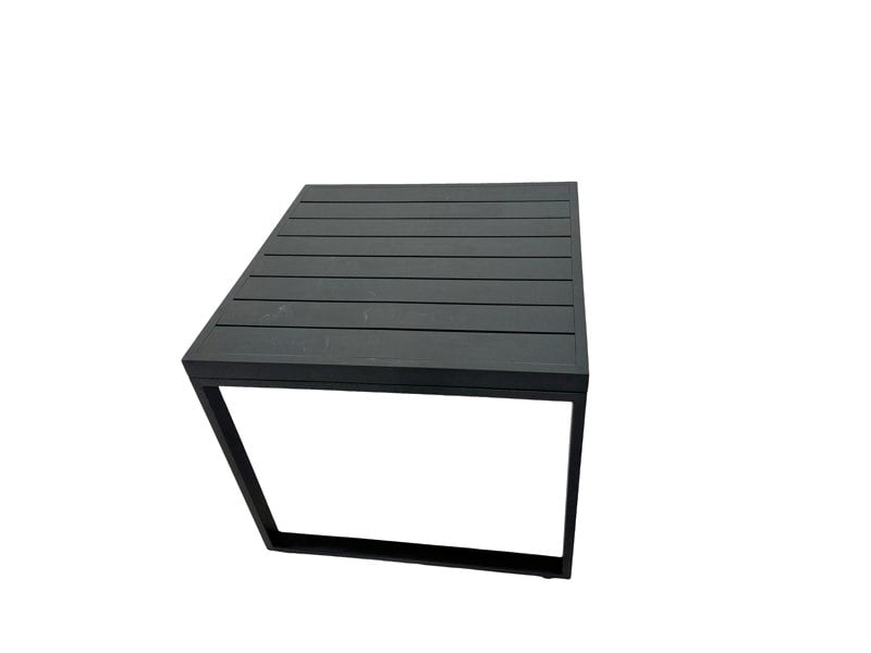 Fimous 9 Seat Outdoor Garden Furniture Set Aluminium Lounge 3 Seat Sofa Gas Fire Pit Table Sets with Chair 4 Stools 2 Side Tables Dark Grey