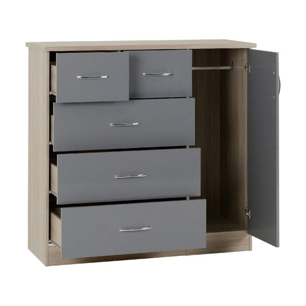 Seconique Nevada 5 Drawer Low Wardrobe