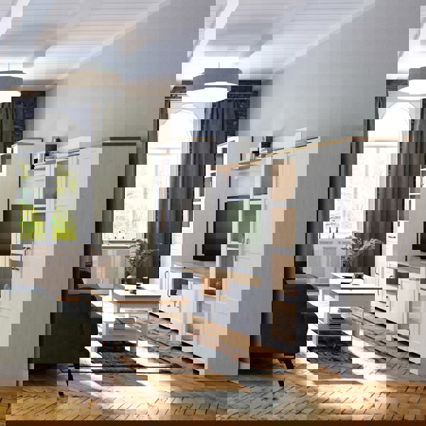 Furniture To Go Bohol Display Cabinet in Riviera Oak/White