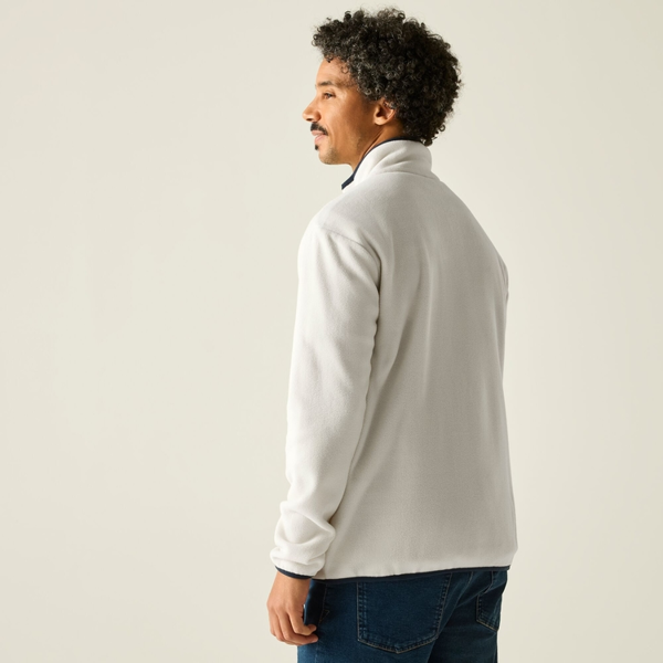 Regatta Mens Frankie Full Zip Fleece Jacket - White Stone/Navy
