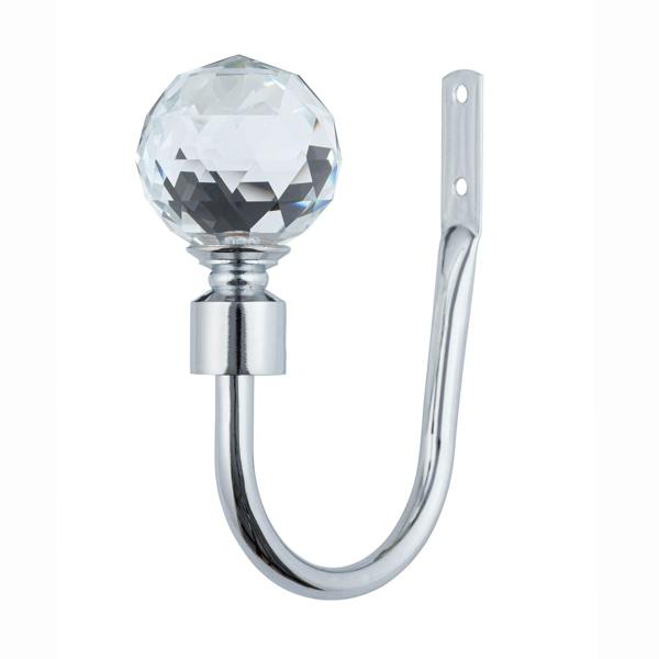 A.Unique Home Gem Crystal Ball Metal Extendable Curtain Pole with Rings and Fittings, In a Variety of Colours and Sizes (25/28mm)