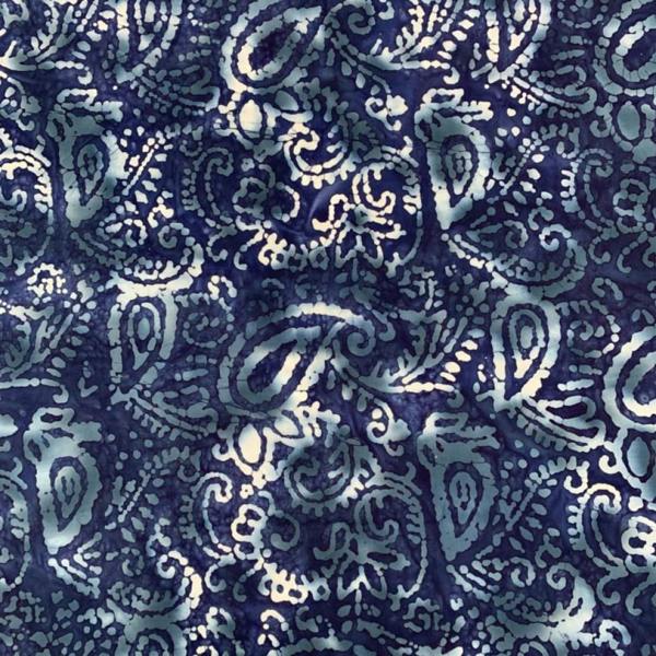 Minerva Indigo Cotton Batik Dressmaking & Quilting Fabric per metre, 110cm / 43" Wide