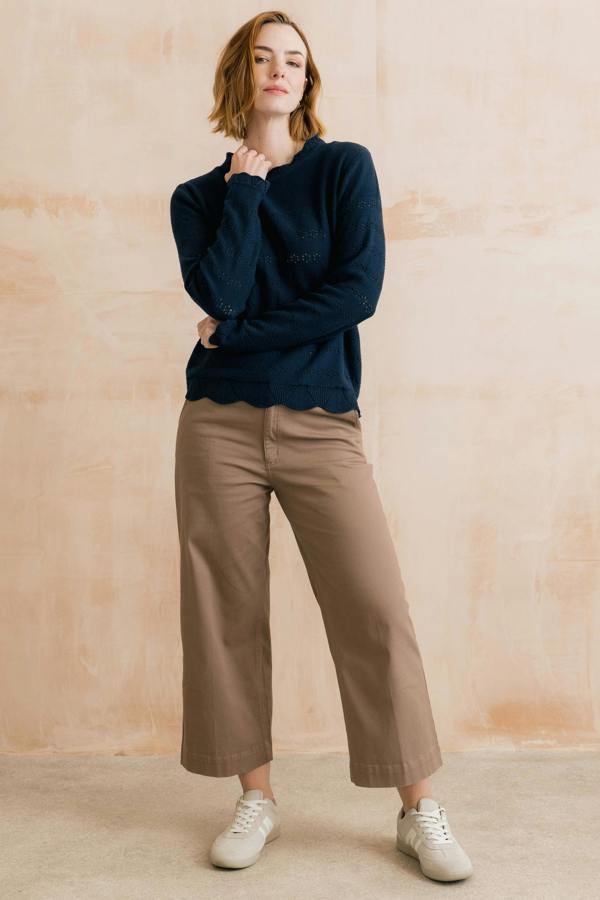 Lily & Me Rosie Pointelle Detail Jumper Navy