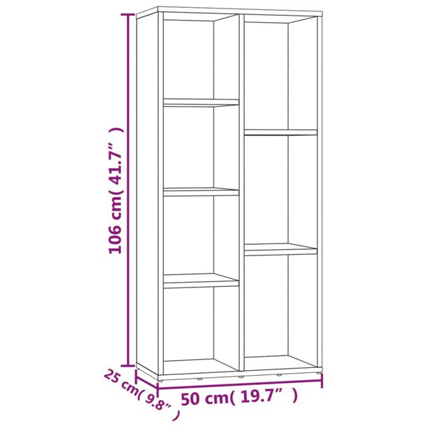 Berkfield Book Cabinet Smoked Oak 50x25x106 cm