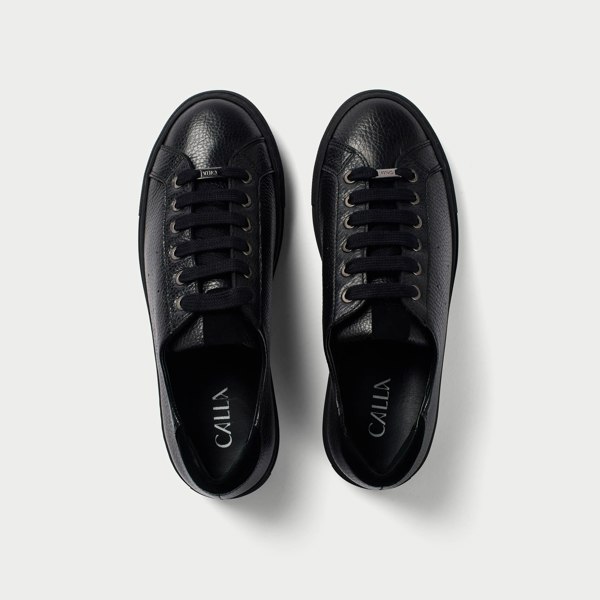 Calla Star Trainers - Black Leather & Suede