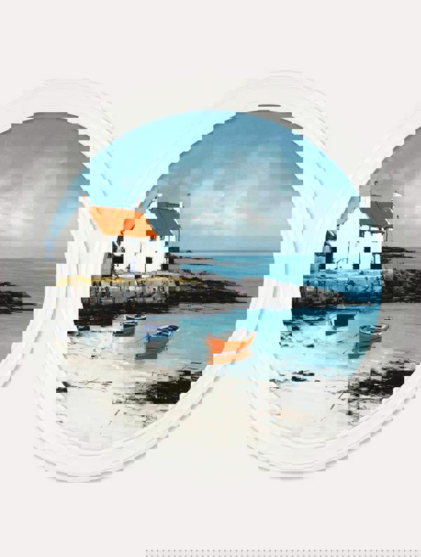 Exceptional Art The Coastal House - Oxford Strong White round frame