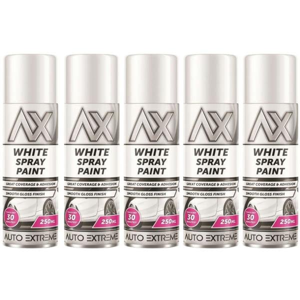 Auto Extreme 5X Auto Extreme White Gloss Spray Paint 250ml