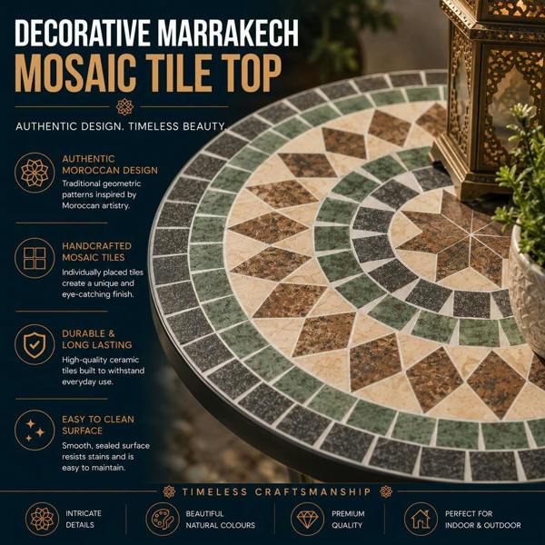 35cm Marrakech Mosaic Plant Stand/Side Table image 4