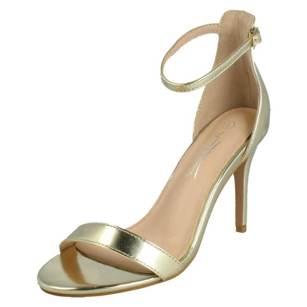 Anne Michelle Ladies Anne Michelle High Heeled Wide Fit Evening Sandals F12109