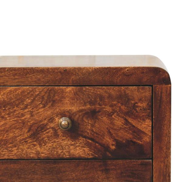 Artisan Furniture Solid Wood California Walnut Naya Bedside, 3 Drawers, Brown