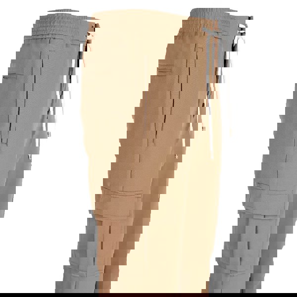 David WeJ Drawstring Trousers with Cargo Pockets - Beige