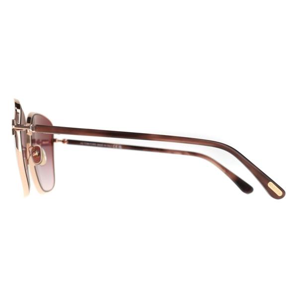 Tom Ford Sunglasses FT1029 Fern 28Z Shiny Rose Gold Rose Smoke Gradient