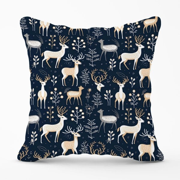 Warren Reed Reindeer, Whimsical, Illustration Pattern Cushions