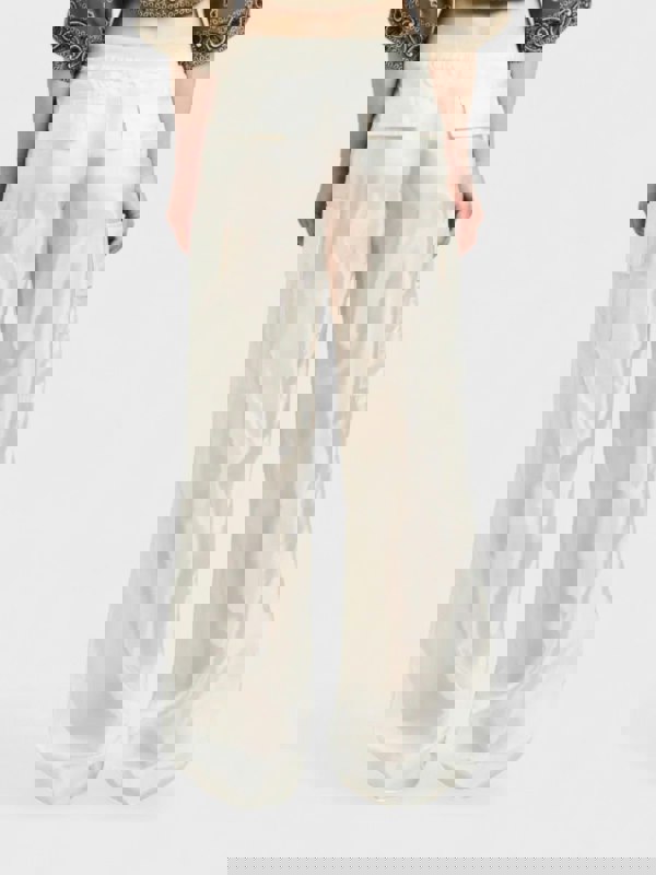 Palm Angels Satin Parachute Trousers White - Womens