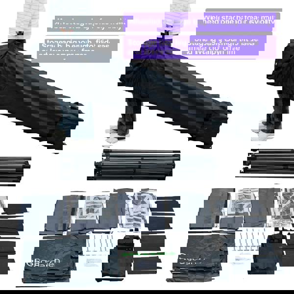 Gr8 Garden Commercial Grade Grey Pop Up Gazebo Waterproof Heavy Duty Market Stall Tent 3x3m