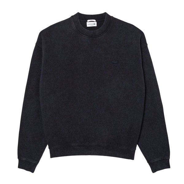 Lacoste Unisex Adult Fleece Washed Loose Sweatshirt - Black