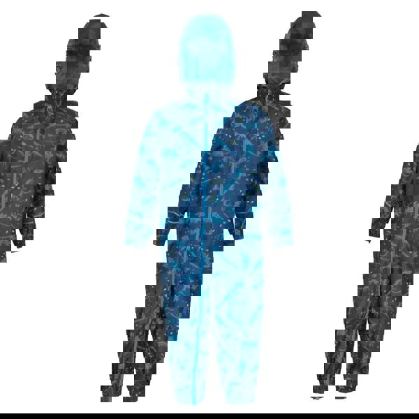 Mountain Warehouse Childrens/Kids Puddle Dinosaurs Waterproof Snowsuit - Blue - 