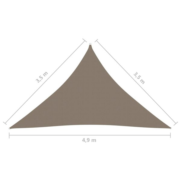 Berkfield Sunshade Sail Oxford Fabric Triangular 3.5x3.5x4.9 m Taupe
